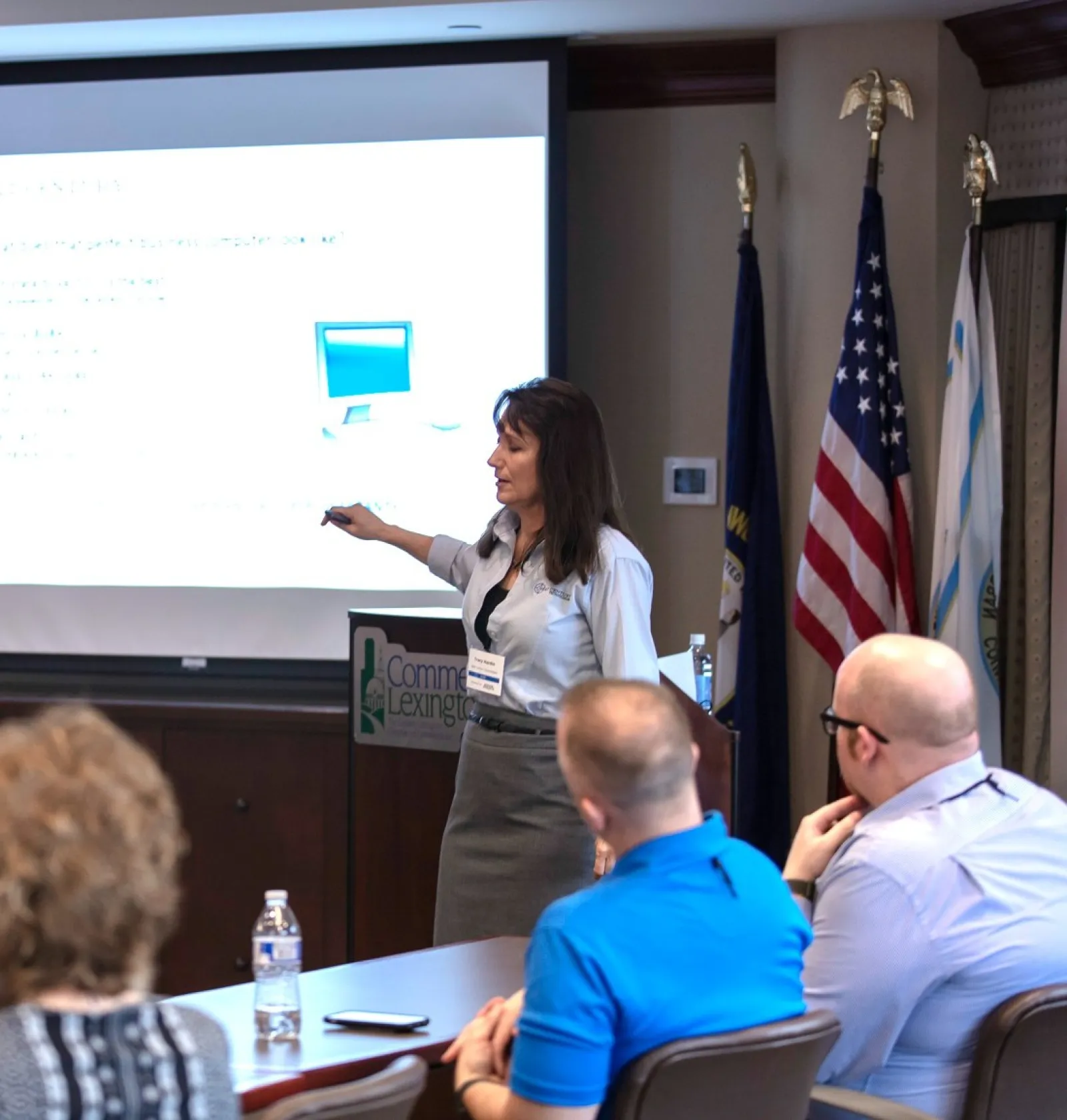 a person giving a presentation